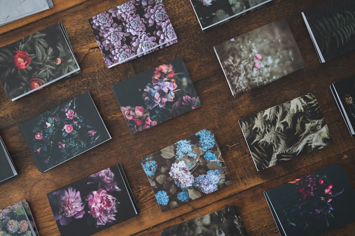 Prints on a table