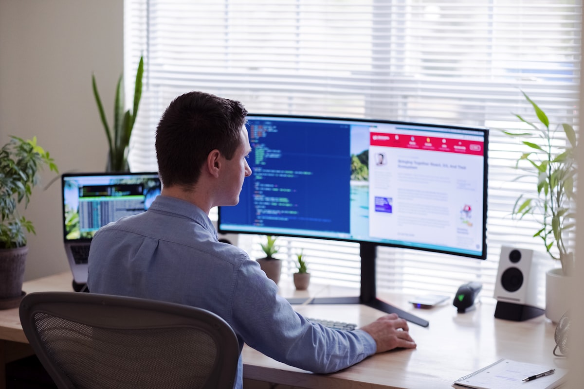 A cybersecurity analyst at work